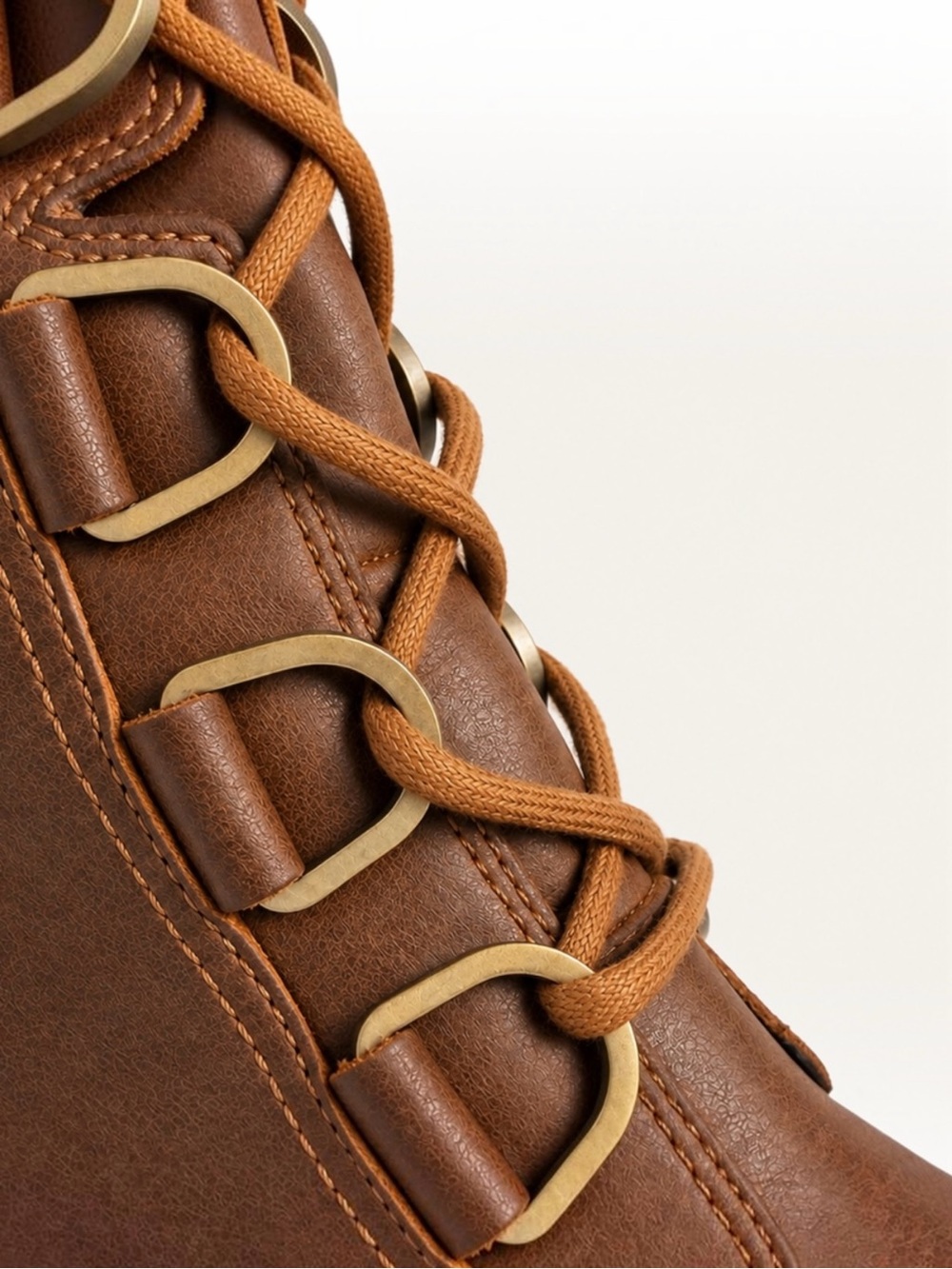 SOREL Cate Lace Womens 8 Redwood Brown Leather Waterproof City Chic Ankle Boots - Picture 9 of 14
